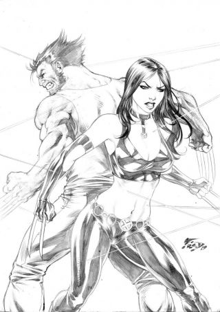 Psylocke,  Wolverine (09 " X12 ") By Fred Benes - Ed Benes Studio