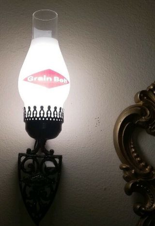 Grain Belt Beer Lighted Signs Lamps Wall Sconce 8 3/4 " Glass Chimney Oil