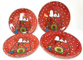 Reserved For Lesliolso (8) Peanuts Snoopy Woodstock Christmas Large Plates