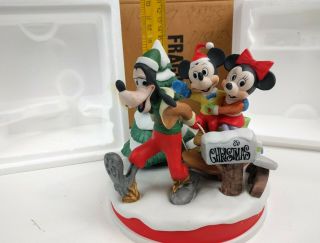 Disney Christmas 1989 The Sleigh Ride Goofy Minnie Mickey Mouse Figurine 9160