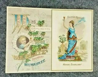 Compliments Of The Season 1881 Val.  Blatz Brewery Holiday Adv.  Card Premium