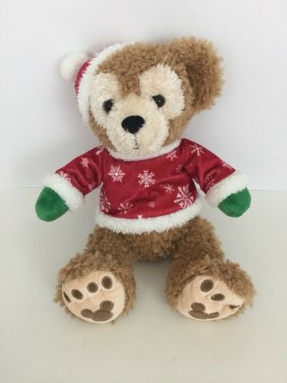 Disney Duffy Bear Christmas Holiday Santa Plush Teddy Hidden Mickey Mouse 12”