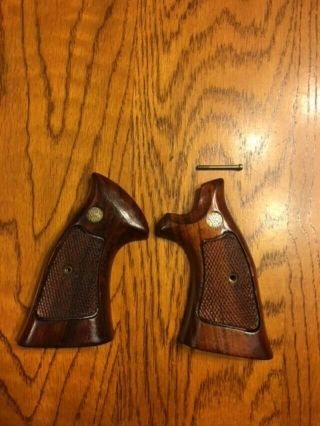 Vintage S&w Smith Wesson " K " Frame Square Butt Target Wood Grips