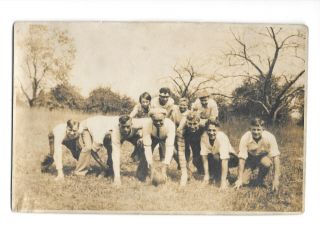 Vintage Photograph Of Boys Playing Football Posed Group 1920s - 1930s