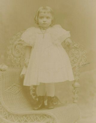 Antique Photo Cabinet Card Cute Little Girl The Pinero Studio Philadelphia