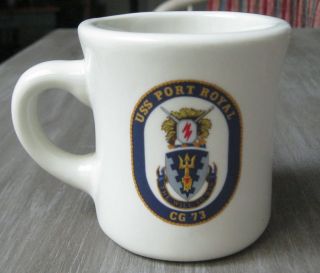 Ceramic 8 Oz Coffee Mug Military Uss Port Royal The Will To Win Cg 73