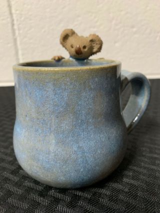 Handmade Hand Painted Ceramic Clay Pottery Glazed Koala Coffee/tea Cup/mug.  Cute