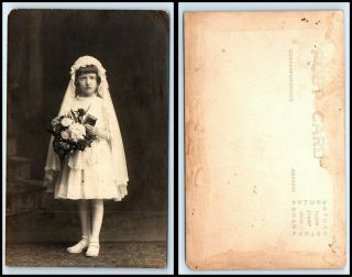 Rppc Photo Postcard - Little Girl In First Communion Dress? C26