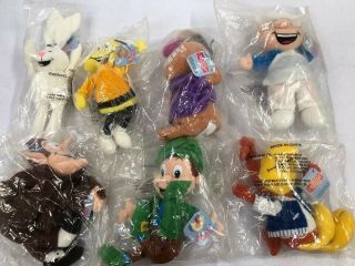 General Mills Complete Set Of 7 Big Breakfast Pals Plush Toys 1998 Cereal A1