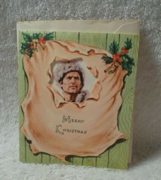 Vintage Disney Davy Crockett Christmas Card Gibson Holiday