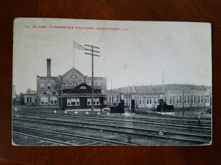 1907 - 15 Woodstock Illinois Oliver Typewriter Factory Train & R.  R.  Tracks