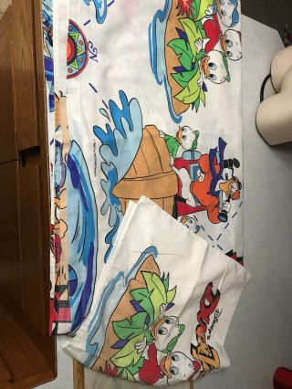 Duck Tales Twin Bed Flat Sheet & 1 Pillowcase Set Vintage Disney 1986