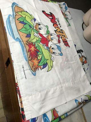 Duck Tales Twin Bed Flat Sheet & 1 Pillowcase Set Vintage Disney 1986 2