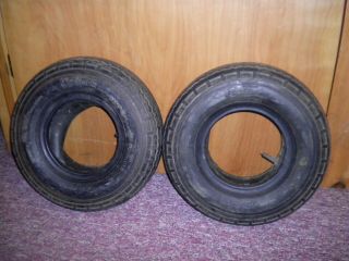 2 Vintage Cushman Eagle Scooter Tires With Inner Tubes 4.  75 X 7.  75
