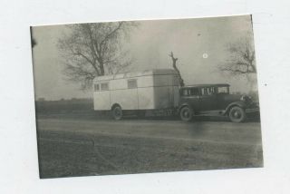 1935 Caravan & Motor Car Vintage Photograph Caravan Holiday B8