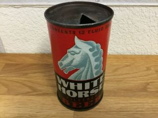 White Horse Beer (145 - 15) Empty Oi Flat Top Beer Can By Westminster,  Chicago,  Il
