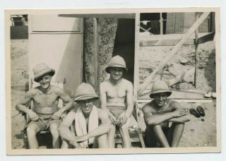 British Raf Royal Air Force Officers On Aboukir Beach Egypt 1935 Photograph C2