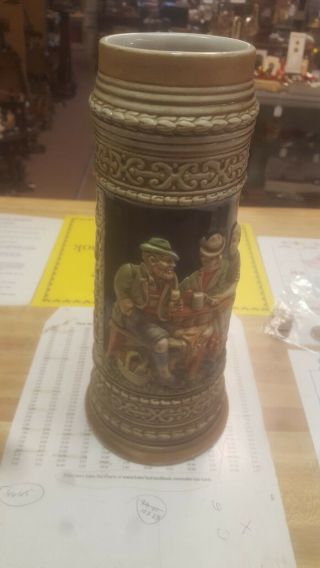 Large Ceramarte German Style Beer Stein Made In Brazil 11 " Man Cave Home Decor