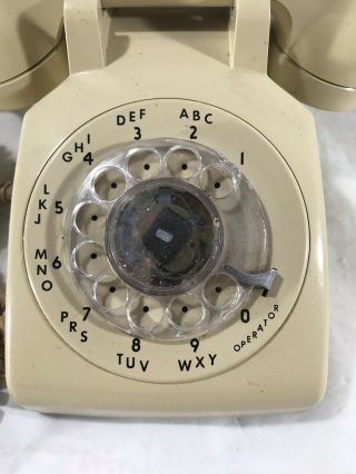 Vintage ITT Rotary Telephone Model 500 Phone Cream Beige Tan Off White 2