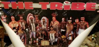 Vintage Signed 1991 Kansas City Chiefs " The Tribe " Costacos Bros.  Poster