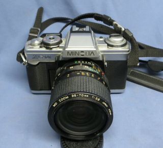 Vintage Minolta XG - M 35mm SLR Film Camera w/35 - 70mm Macro Lens EXC 2