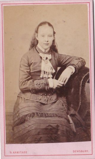 Antique Cdv Photo - Seated Lady.  Dewsbury Studio