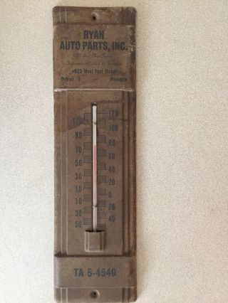 Vintage Auto Parts Motor Cars Wall Thermometer - Auto Advertising Sign - Detroit