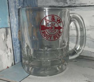 A & W Mini Rootbeer Mug Burgundy Arrow Logo 3” Tall