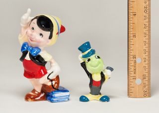 Set Of Vintage Pinocchio,  Jiminy Cricket Disney Ceramic Figurines Made In Japan