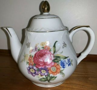 Vintage Nasco Fine China Floral Rose Elegant Teapot
