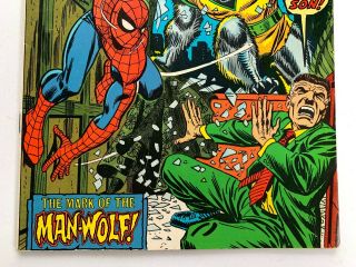 Spider - Man 124 Marvel 1st Man - Wolf App.  September 1973 FN, 3