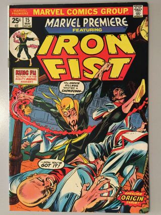 Marvel Premiere 15 1st Iron Fist Marvel Comics,  1974 Raw F,  Mvs Intact