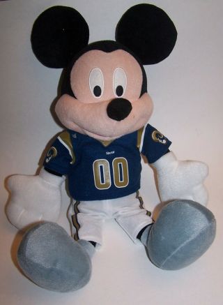 Mickey Mouse Nfl Rams Mascot Uniform 00 Los Angeles St Louis 17 " Plush Doll