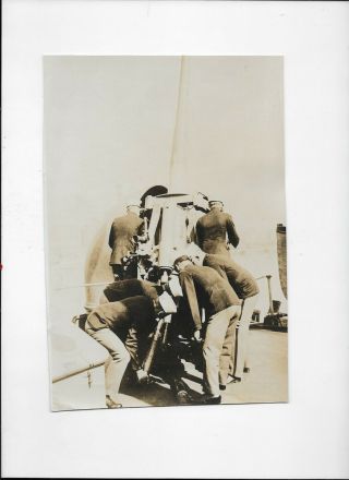1917 Press Photo Us Navy Sailors Learn Gun Uss Pennsylvania Battleship 1146