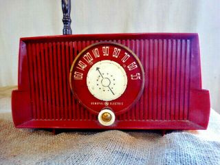 Vintage General Electric Ge Tube Radio Red Plastic Or Maybe Bakelite