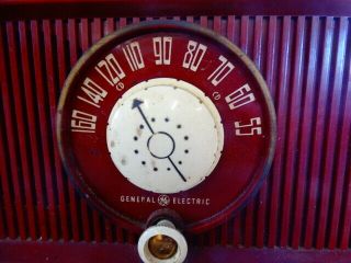 Vintage General Electric GE Tube Radio Red Plastic or Maybe Bakelite 2