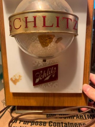 Schlitz Brewing Co Vintage Union Label Hanging Spinning Globe Lighted Beer Sign