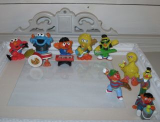 Sesame Street Playskool Music Rock Band Pvc Plastic Figures Figurines Set Of 11