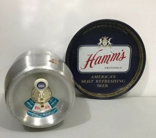 Hamm’s Draft Beer Tapper Mini Keg 2 1/4 Gallons & Hamms Beer Serving Tray