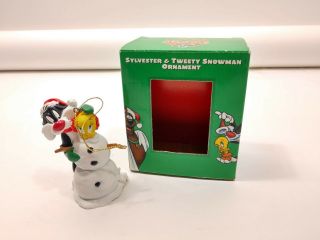 Warner Brothers Christmas Tree Ornament Sylvester & Tweety Bird Snowman