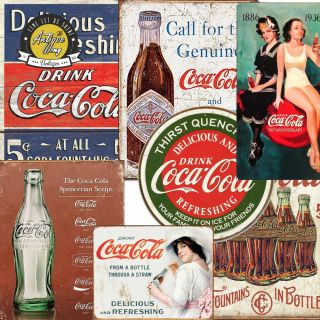 Retro Coca - Cola Metal Tin Signs Official Vintage Style Coke Advertising