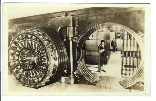Los Angeles Calif First National Bank Rppc Real Photo Postcard Interior Vault
