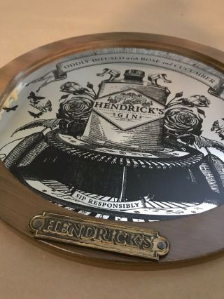 Round 18” Authentic Hendrick’s Gin Etched Mirror Bar Collectible