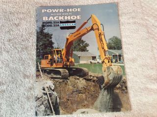 Rare 1970s American Hoist Power Hoe Backhoe Dealer Sales Brochure