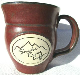 Sunset Hill Stoneware Handcrafted Usa Snake River Coffee Mug Tea Cup Rust