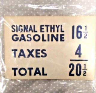 Vintage Gas Pump Price Card Double Sided Sign Service Station 16 - 1/2 Cent
