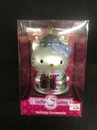 2007 Sanrio Hello Kitty Blown Glass Holiday Ornament - Christmas
