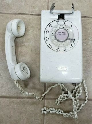 Vintage White Western Electric Bell Systems Rotary Wall Phone