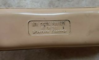 Vintage WESTERN ELECTRIC BELL SYSTEMS Beige Rotary Wall Phone 554 BMP 3