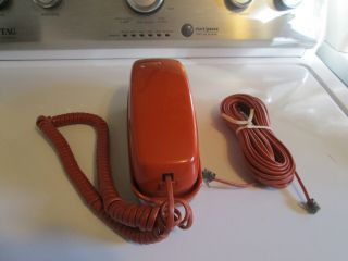 Vintage Old Stock Trim Line Burnt Orange Desk Phone Push Button